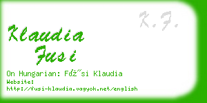 klaudia fusi business card